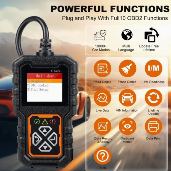 POWERSCAN Universal OBD2 Scanner Code Reader Engine Fault Scanner NWT - Picture 3 of 5